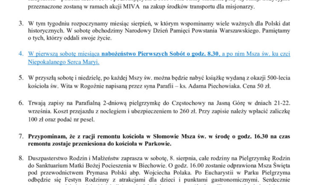 26. lipca – 17. niedziela zwykła