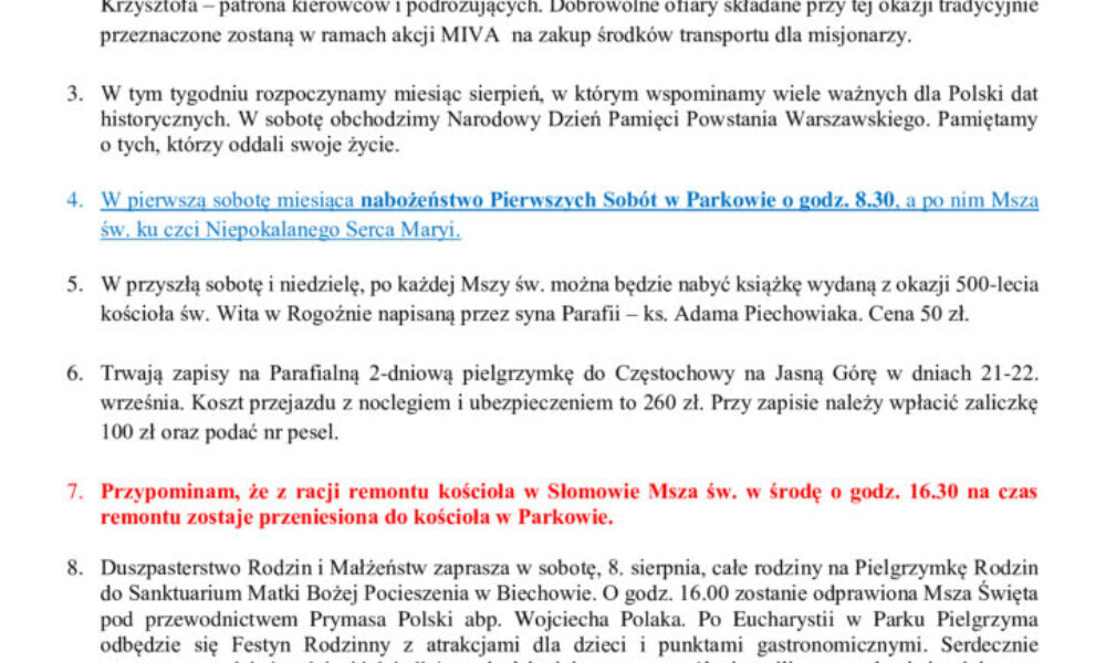 26. lipca – 17. niedziela zwykła